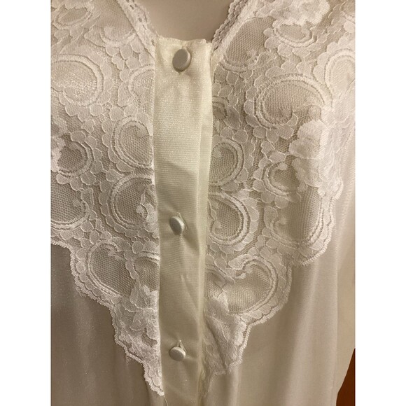 Vtg Soft Moments 2-Piece Pajama Set Pale Yellow Lace Sz M 1970s NOS NWT USA - Picture 4 of 12